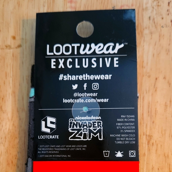 Invader Zim Novelty Crew Socks Unisex - Picture 3 of 3